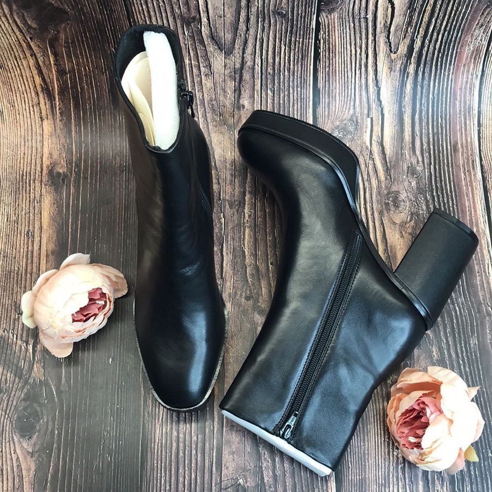 Aqua Black Leather Boots 9M - Picture 3 of 8